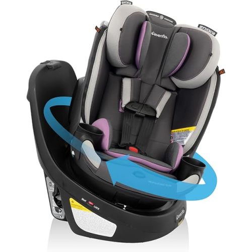 Evenflo Revolve360 Slim 2-in-1 Rotational Car Seat with Quick Clean Cover (Sutton Purple)