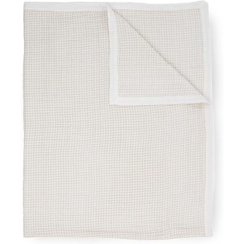 Little Unicorn Premium Quilted Throw | Super Soft, Multi-Layered Muslin XL Blanket| Great for Kids & Families (Tan Gingham)