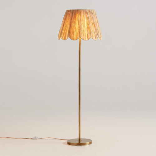 Greta Scalloped Raffia Floor Lamp
