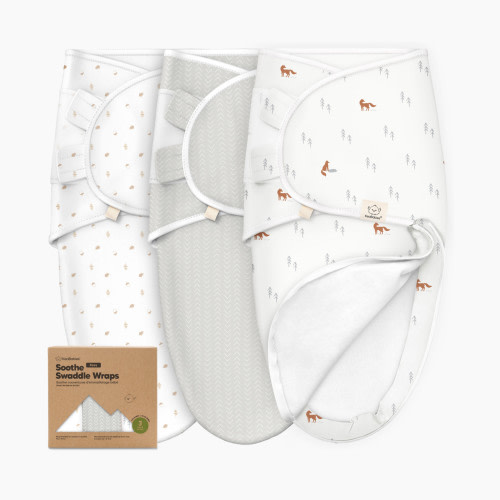 KeaBabies Soothe Zippy Swaddle Wraps (3 Pack) - Forest, One Size