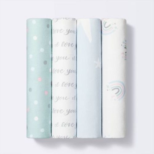 Flannel Baby Blankets I Love You To The Moon And Back - 4pk - Cloud Island™