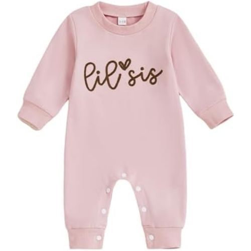YINGISFITM Little Brother Little Sister Newborn Outfit Long Sleeve Sweatshirt Romper Jumpsuit Baby Clothes For Boys Girls