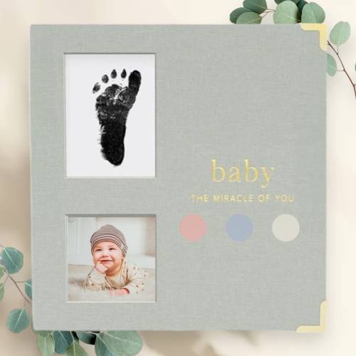 Keepsake Unisex Baby Memory Book - Capture Milestones from Birth to Age 5 - A Timeless Baby Journal - Scrapbook- Beautiful Gift for New Moms