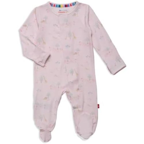 Magnetic Me Girls Modal Magnetic Baby Footie Pajamas | Silky Soft Modal Fabric | Baby Sleepers Available Sizes PRE - 24M