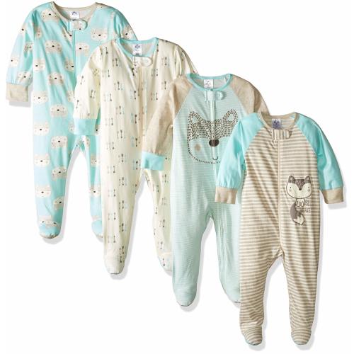 GERBER Baby Boys' 4-Pack Sleep 'N Play, Fox, 0-3 Months