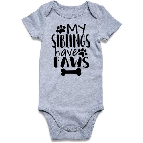 Funnycokid Baby Boys Girls Bodysuit Funny Newborn Romper Short Sleeve Infant Neutral Outfits Jumpsuit 0-12 Months
