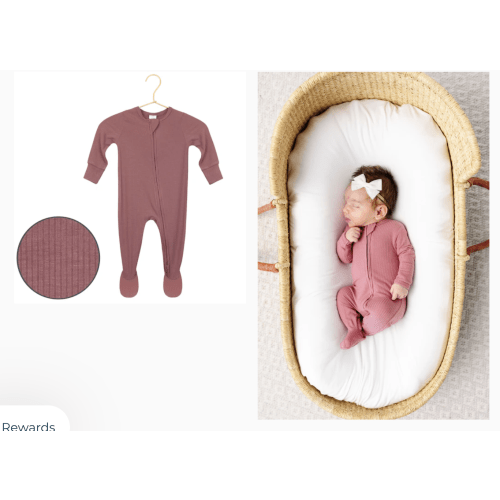 Marjorie Ribbed Zipper Footies