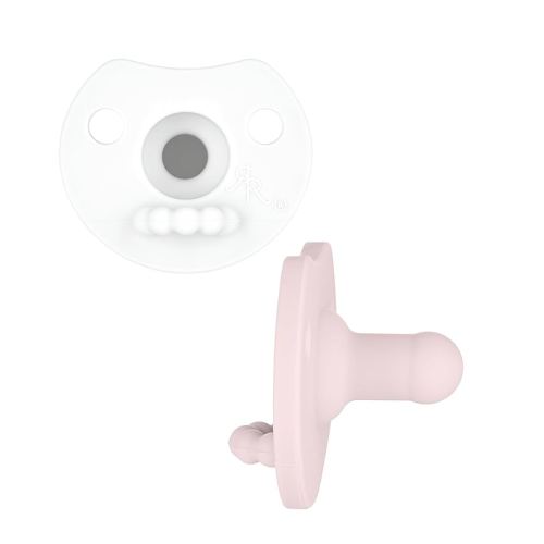 Ryan & Rose Cutie PAT Pacifier Teether (Light, Pink/White (2 Pack))