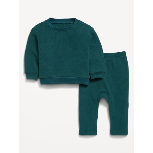 Crew-Neck Sweatshirt and Sweatpants Set for Baby