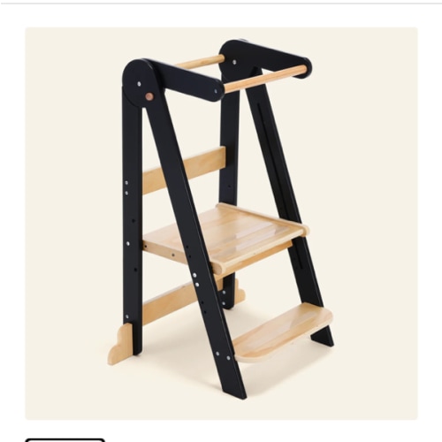 HARPPA Nordi | Foldable Toddler Tower – Compact Montessori-Inspired Standing Tower for Ages 2–6, Wooden Convertible Tower for Kitchen, Bathroom & More