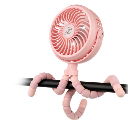 Panergy Stroller Fan, Battery Powered Clip-on Fan with Flexible Tripod, Portable Personal Fan 360° Adjustable, for Stroller, Car Seat, Treadmill