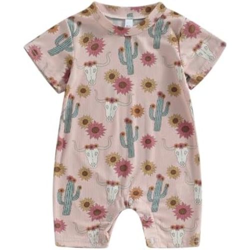 Toddler Baby Boy Girls Farm Clothes Western Farm Animals Chicken/Cow Print Romper Newborn Jumpsuit Country Stuff