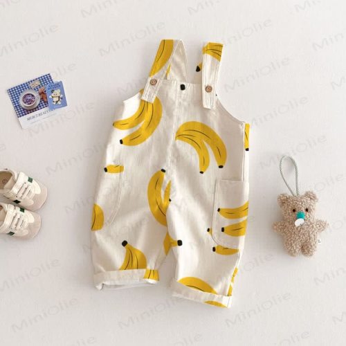 Baby Toddler Banana Printed Overalls