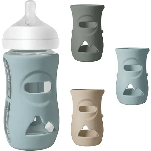 3 Pack Silicone Sleeves for Philips Avent Natural Bottle, Food Grade Silicone Anti Breakage Baby Bottles Holder, Compatible with Philips Avent Glass Natural Baby Bottle 8oz