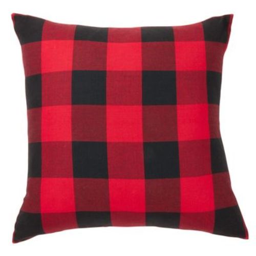 Saro Lifestyle Buffalo Plaid Decorative Pillow Cover, Red, 28" x 28"