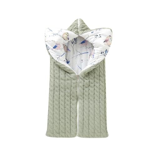 LLmoway Warm Baby Sleeping Bag Winter Infant Swaddle Sleep Sack Soft Thick Stroller Blankets for Newborn Cold Weather Sage Green