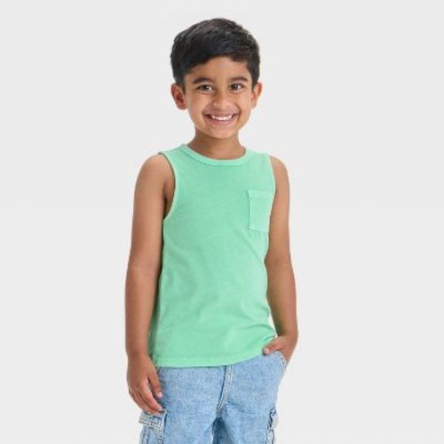 Toddler Boys' Pocket Tank Top - Cat & Jack™ Orange 5T: Crew Neck, Sleeveless