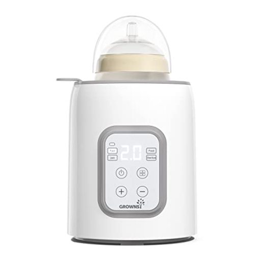 Bottle Warmer, GROWNSY 8-in-1 Fast Baby Milk Warmer with Timer for Breastmilk or Formula, Accurate Temperature Control, with Defrost, Sterili-zing, Keep, Heat Baby Food Jars Function - Gray