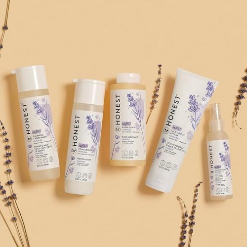 The Honest Company Hydrating Face + Body Lotion | Fast Absorbing, Naturally Derived, Hypoallergenic | Sweet Almond Nourish, 8.5 fl oz - Lavender Calm - 8.5 Fl Oz (Pack of 1)