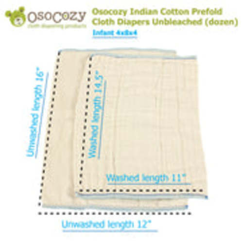 Prefold Cloth Diaper - Infant (7-15 lbs)