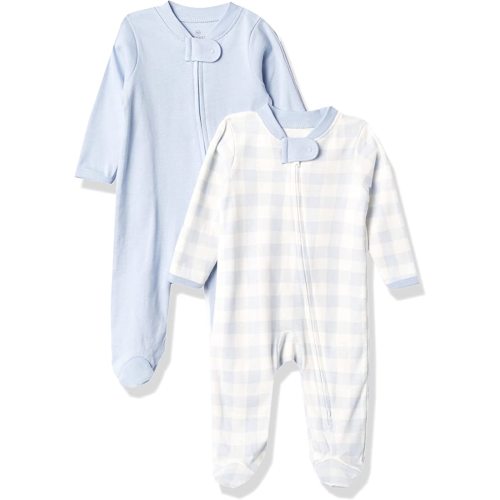 HonestBaby Baby 2-Pack Organic Cotton Footed Pajama Sleep & Play