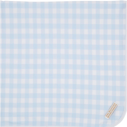 Baby Buggy Blanket - Buckhead Blue Gingham with Worth Avenue White