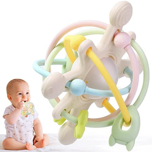 HHMY Baby Toys Baby Teething Toys for Babies 0-6,12,36months,Food Silicone Montessori Toys for Babies 6-12 Months,Anti-Drop Baby Chew Toys Baby Teether Infants Sensory Toys Baby Teething Relief - Light