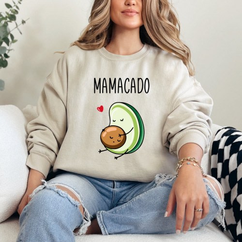 Mamacado Sweatshirt and Hoodie, Baby Announcement Shirt, New Mom Gift, Pregnancy Reveal Shirt, Maternity Shirts, Baby Shower Gift