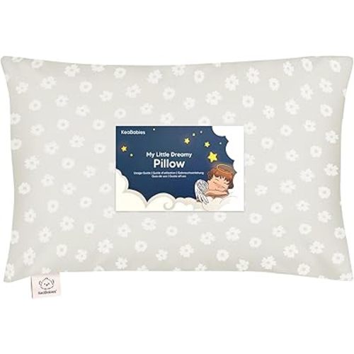 Toddler Pillow with Pillowcase - 13x18 My Little Dreamy Kids Travel Bed Pillows for Sleeping, Organic Cotton Small Pillowcase, Soft & Breathable, Machine Washable, Toddlers 2-5 years old (Meadow)