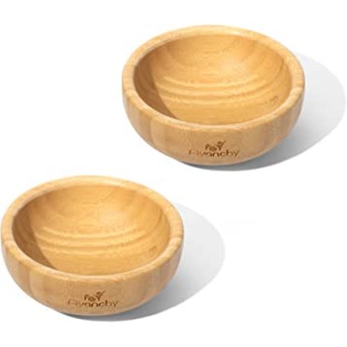Avanchy Bamboo Baby Bowls MINI Prep Bowl Set for Babies Kids Toddler for Feeding Food 4 oz, 2 Pack