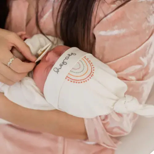 Rainbow Baby Knot Hat by Luna and Arlo