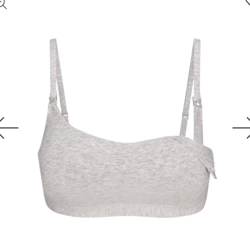 COTTON JERSEY MATERNITY NURSING SCOOP BRALETTE | LIGHT HEATHER GREY