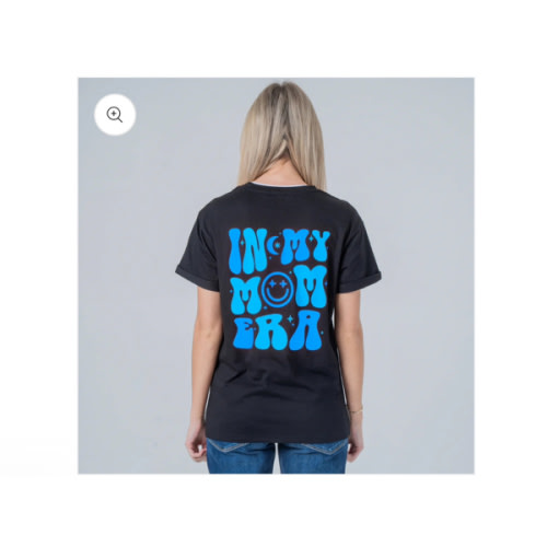 Milkmates Organic Cotton Mom Era Nursing Top T-Shirt with Hidden Zippers Blue