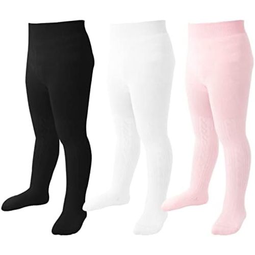 Baby Tights Toddler Girl Tights Seamless Cable Knit Leggings Soft Cotton Stockings Pantyhose 3/4/5 Pack