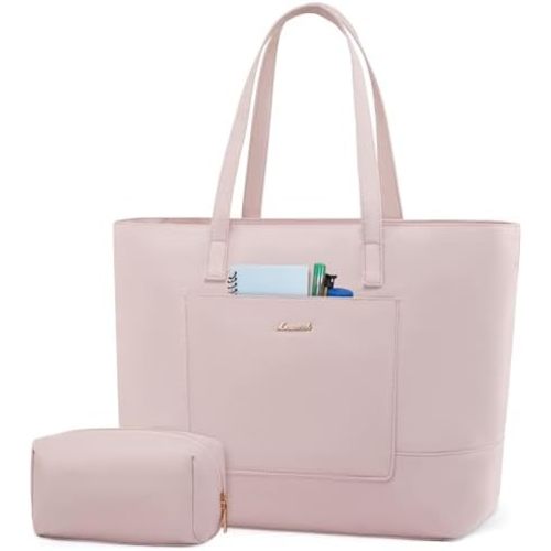 LOVEVOOK Work Tote with Laptop Compartment for Nurse Travel Commuter, Gym Bag with Yoga Mat Strap