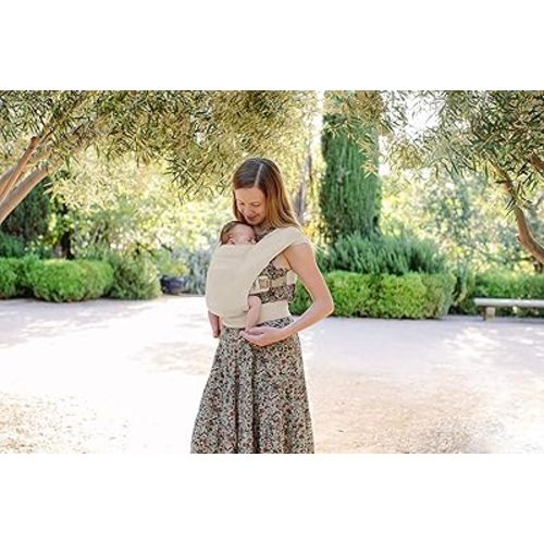Ergobaby Embrace Cozy Newborn Essentials Baby Carrier Wrap (7-25 Pounds), Ponte Knit, Cream