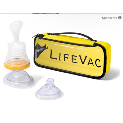 LifeVac Yellow Travel Kit - Portable Suction Rescue Device, First Aid Kit for Kids and Adults, Portable Airway Suction Device for Children and Adults