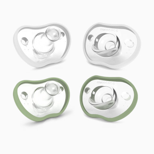 Nanobebe Flexy Pacifier (4 Pack) - Sage And White, 0-3 Months, 4