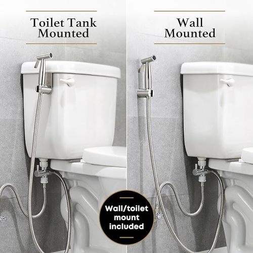 Purrfectzone Bidet Sprayer for Toilet, Handheld Sprayer Kit, Cloth Diaper Sprayer Set - Easy to Install - Stainless Steel - 1