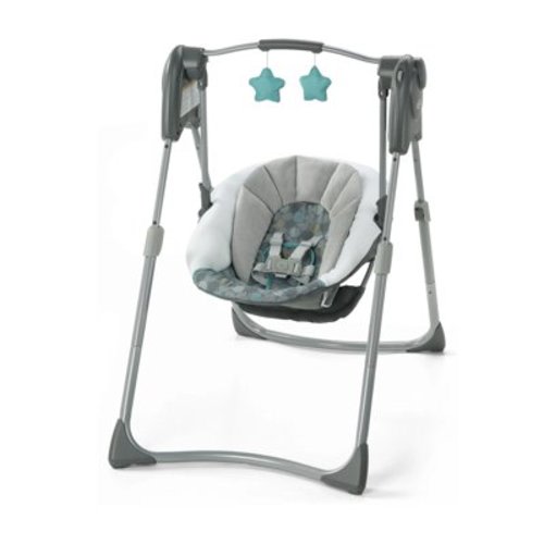 Graco Slim Spaces Compact Infant Swing, Space-Saving Design, Gray, Tilden