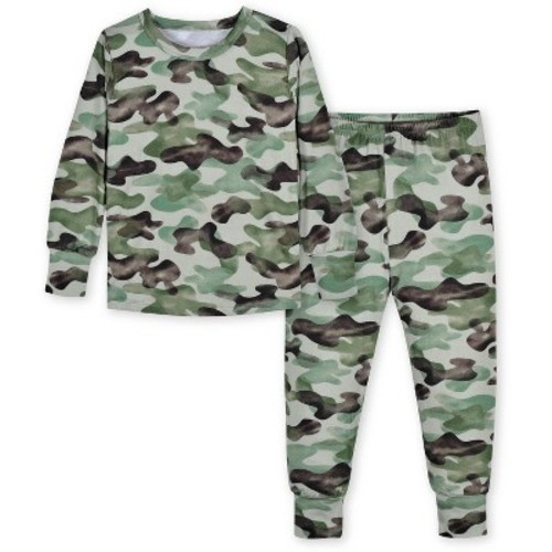 Gerber Infant & Toddler Boys' Buttery Soft Snug Fit Pajama Set, Color: Hide & seek camo, Size: 12 months