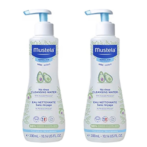 Mustela Baby Cleansing Water - No-Rinse Micellar Water - with Natural Avocado & Aloe Vera - for Baby's Face, Body & Diaper - 1 or 2-Pack - Various Sizes