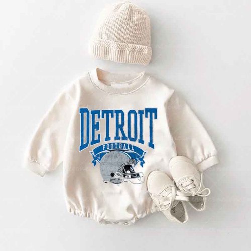 6-12m Baby Detroit football Romper