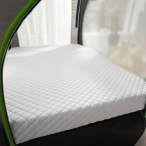 LILNAP 3"" Waterproof Pack and Play Mattress, 38""x26""x3"" Memory Foam Pack N Play Mattresses Pad with Breathable & Removable Cover for Naps Sleep, Portable Playard playpen mattresses Topper, White