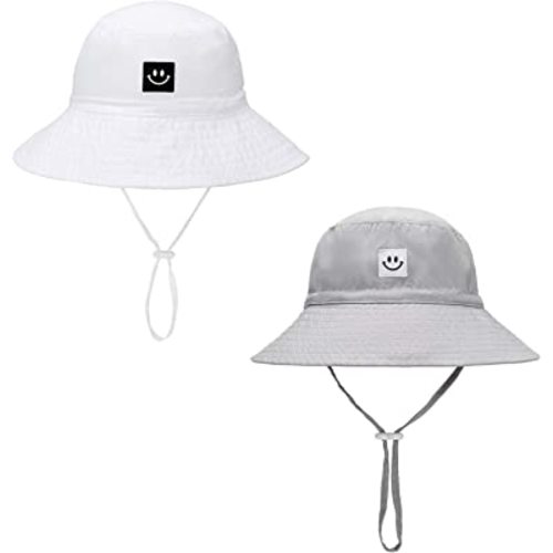 Baby Sun Hat Smile Face Toddler UPF 50+ Sun Protective Bucket hat Nice Beach hat for Baby Girl boy Adjustable Cap