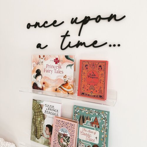 Once upon a time cut out, nursery wall decor, reading wall, fairytale decor, wood word cutouts, custom signs for kids