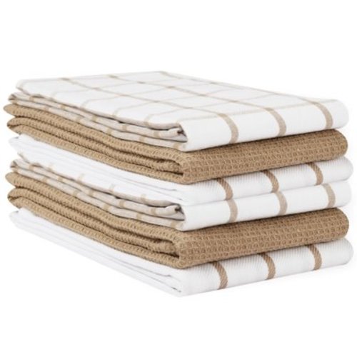 Casa Platino Kitchen Towels Set – 100% Cotton Premium Dish Cloths for Drying Dishes - 18"x28" – Beige