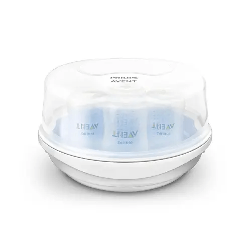 Philips AVENT Microwave Steam Sterilizer for Baby Bottles, Pacifiers, Cups and More, SCF281/05