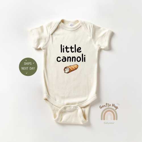 Little Cannoli Baby Onesie®, Pastry Baby Bodysuit, Funny Baby Onesie®, Italian Baby Onesie®, Cute Food Onesie®, Italy Dessert Onesie®
