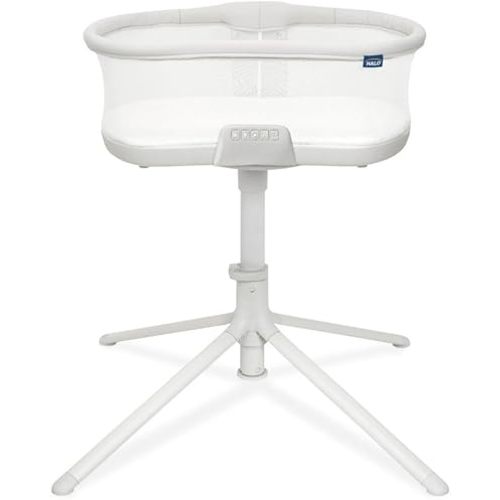 HALO BassiNest Soothing Swivel Sleeper 3.0S – Over-Bed Baby Bassinet with 360 Rotation, Adjustable Height, Breathable Mesh, Calm Sounds & Vibrations, Safe Close Sleeping, Lowering Wall for Easy Access